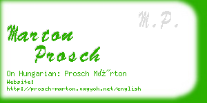 marton prosch business card